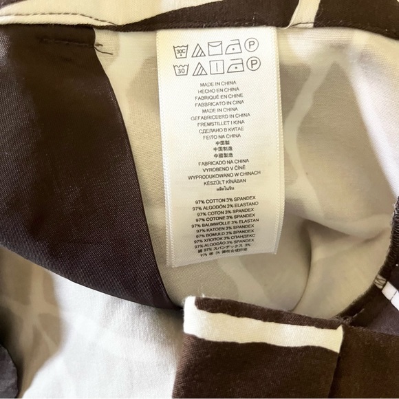 Michael by Michael Kors Brown Giraffe Printed Chino Shorts Cotton Spandex Sz 6 - Picture 4 of 7